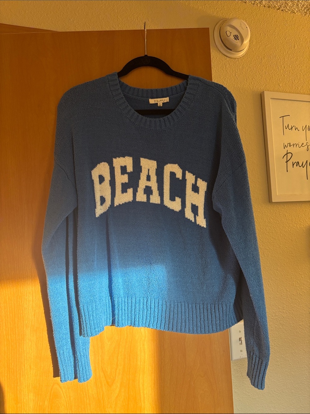 Cozy Blue 'BEACH' Crewneck Sweater - Women